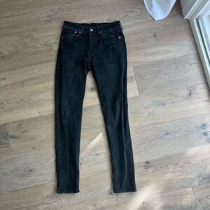 &Denim Mens Black Skinny Denim Jeans Size 29